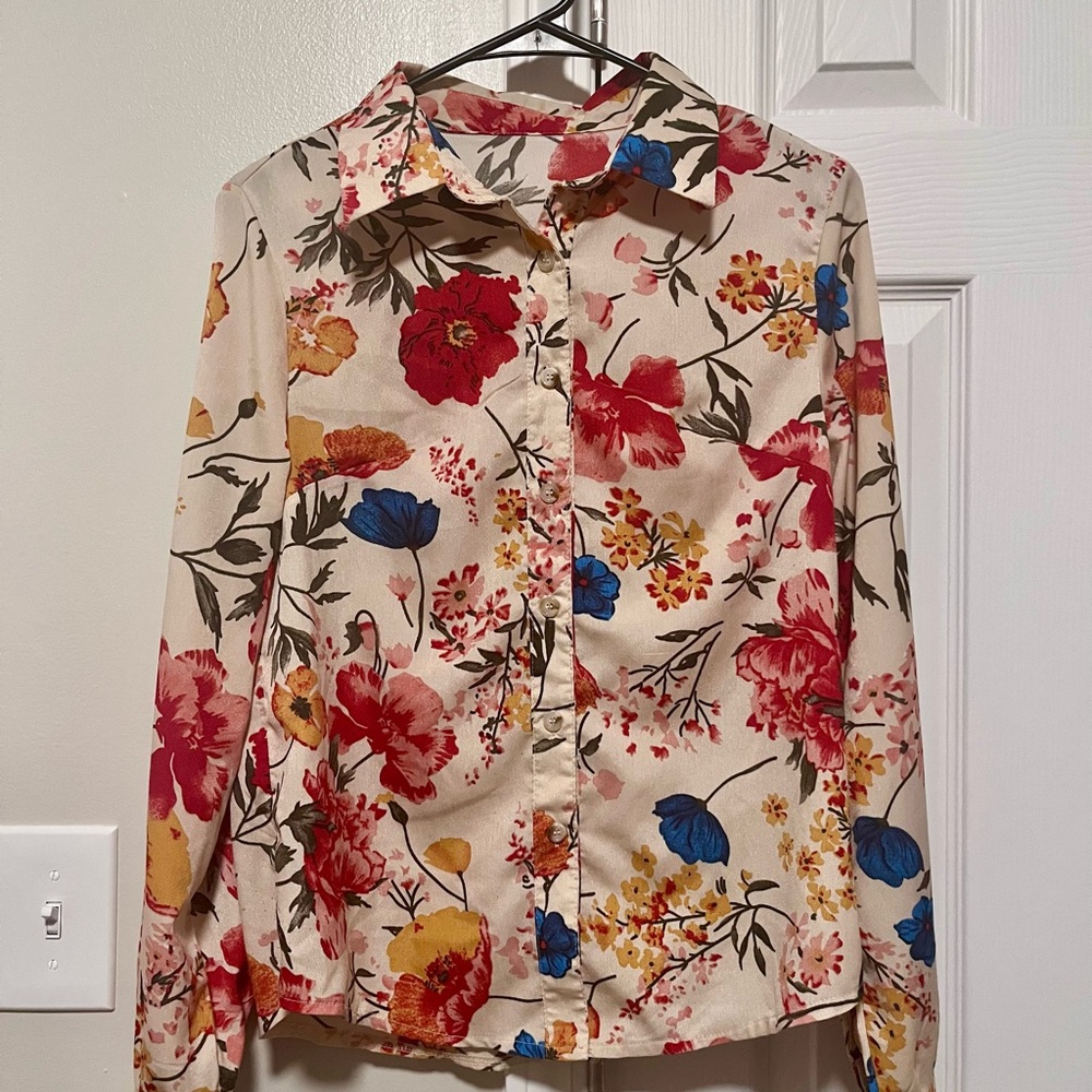 Floral Button-Up Blouse